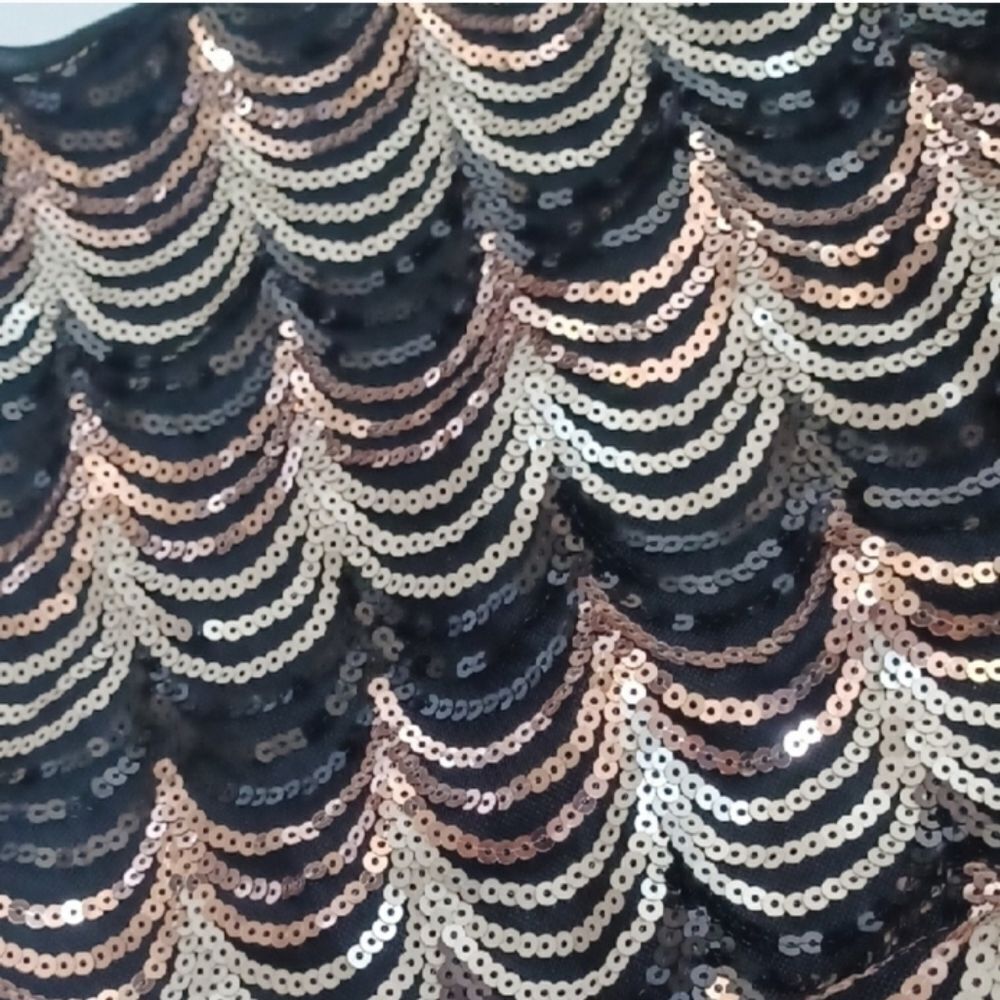 Elegant Black and Gold Sequin Dress - Picture 10 of 14